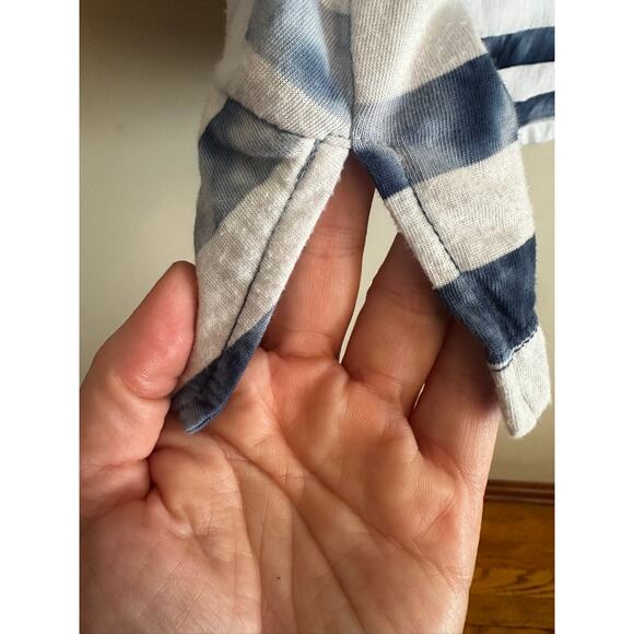 Chaps Navy Blue White Striped Knot Hem Tank Top L - Picture 6 of 7